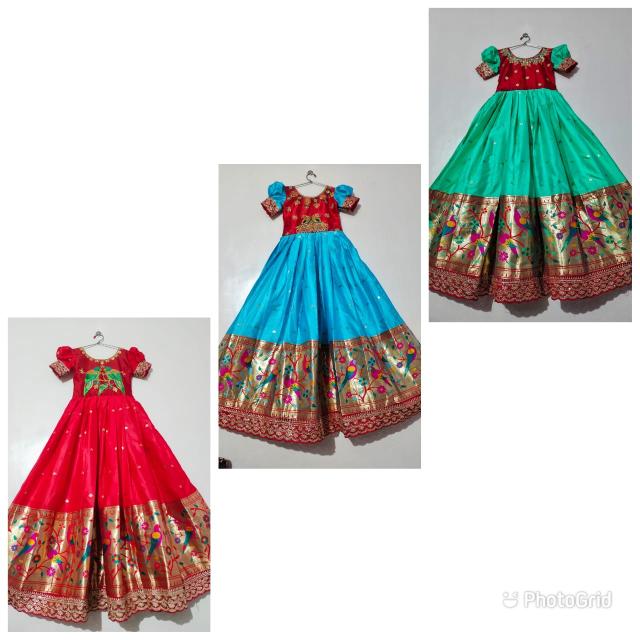 Kids gown silk Surat kidswear market